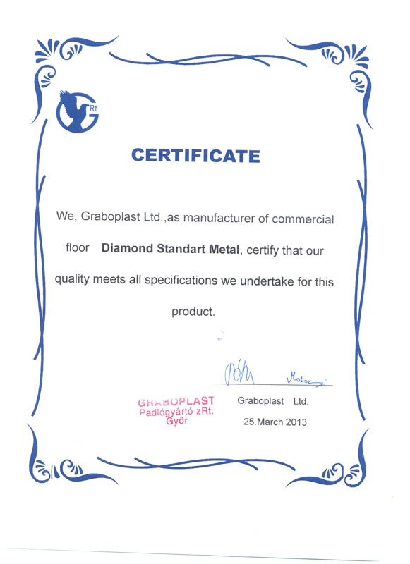 嘉寶提供的地板質量書